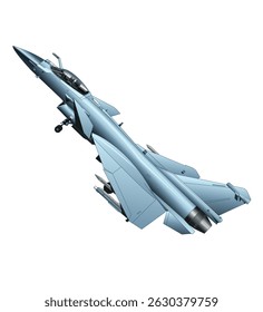 Chinese modern fighter jet isolated on white background