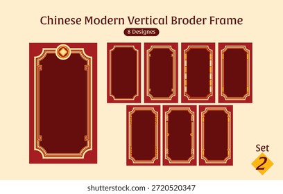 Conjunto de Quadros de Borda Vertical Moderno Chinês