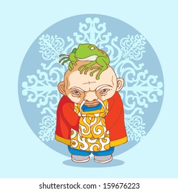 Chinese Monk Vector illustration