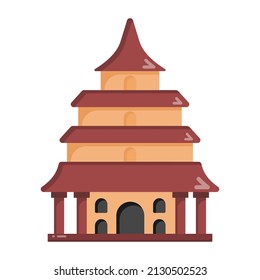 Chinese monument in flat design editable vector 


