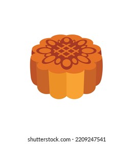 Chinese Moon Cake Pastry Emoji Vector Illustration Food