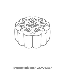 Chinese Moon Cake Vector Symbol Sign Icon Food Pastry