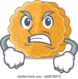 Chinese mooncake cartoon character design having angry face