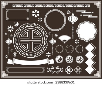 Chinese motif frame design. Chinese patterns, patterns and illustrations