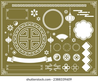 Chinese motif frame design. Chinese patterns, patterns and illustrations