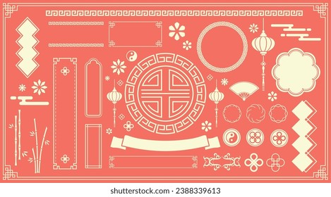 Chinese motif frame design. Chinese patterns, patterns and illustrations