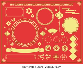 Chinese motif frame design. Chinese patterns, patterns and illustrations