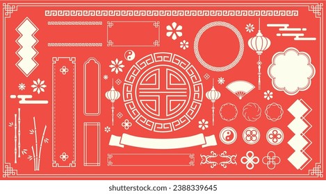 Chinese motif frame design. Chinese patterns, patterns and illustrations