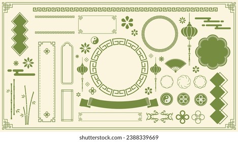 Chinese motif frame design. Chinese patterns, patterns and illustrations