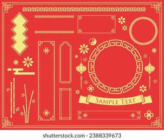 Chinese motif frame design. Chinese patterns, patterns and illustrations