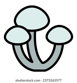 Chinese mushroom icon outline vector. Fungi morel. Forest organic color flat