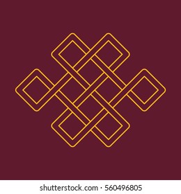 Chinese mystic knot Minimalistic Flat Line Stroke Icon Pictogram Illustration