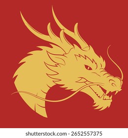 Chinese Mythological Beast With Fierce Expression Illustration