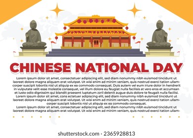 Chinese National Day – October 1, 2023, Can be changed color, Illustrator Eps File, Suitable for use in print media or social media. Get it now at shutterstock.