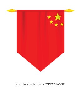 chinese national flag with realistic fabric look