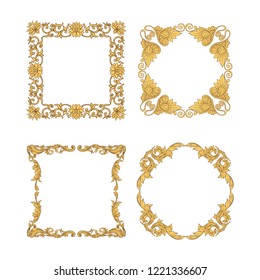 Chinese national ornament. Set of elements. Vector illustration.