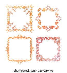 Chinese national ornament. Set of elements.  Vector illustration. Isolated on white background.