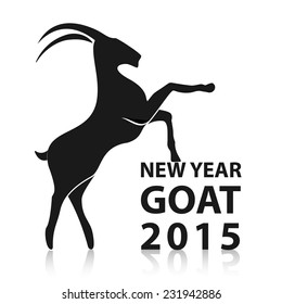 Chinese New Year 2015, goat animals in black silhouette geometric isolated on the white background. Vector illustration EPS10