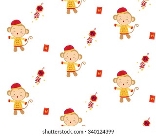 chinese new year 2016 Monkey, vector backgrounds