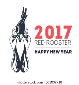 Chinese New Year 2017 Rooster Background. Vector illustration with roosters