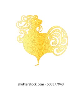 Chinese New Year 2017 rooster design.  Cock - Symbol of New Year 2017. Rooster isolated on white
