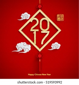 Chinese New Year 2017 Vector Design (Chinese Translation: Prosperity)