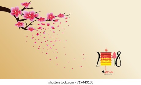 Chinese new year 2018 with blossom wallpapers. Year of the dog hieroglyph: Dog