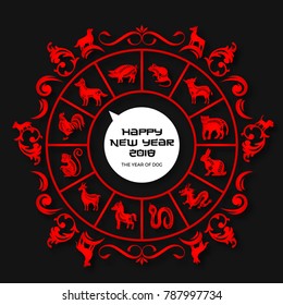 Chinese New Year 2018 Dog Year Banner and Card Design, Suitable For Social Media, Banner, Flyer, Card, Party Invitation and Other Chinese New Year Related Occasion
