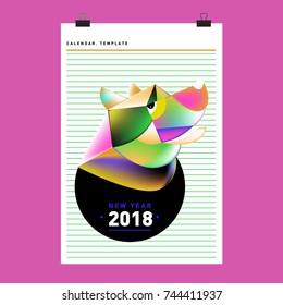 Chinese New Year 2018 festive vector card Design with cute dog, zodiac symbol of 2018 year