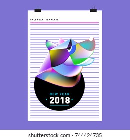 Chinese New Year 2018 festive vector card Design with cute dog, zodiac symbol of 2018 year