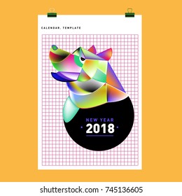 Chinese New Year 2018 festive vector card Design with cute dog, zodiac symbol of 2018 year
 
