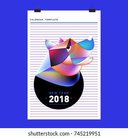 Chinese New Year 2018 festive vector card Design with cute dog, zodiac symbol of 2018 year