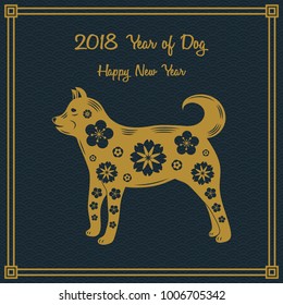 Chinese New Year 2018. Vector.	
