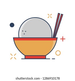 Chinese New Year 2019 Icon | Bakpao Icon - with Outline Filled Style