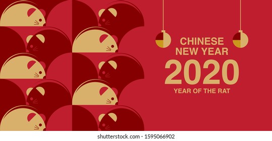 Chinese new year , 2020, Happy new year greetings, Year of the Rat, modern design, colorful, 
geometry