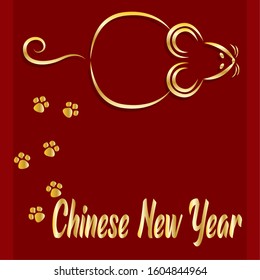 Chinese new year 2020 poster - VEctor illustration design