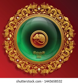 Chinese new year 2020 year of the rat , red and gold paper cut rat character,flower and asian elements with craft style on background. 
(Chinese translation : Happy chinese new year 2020, year of rat)