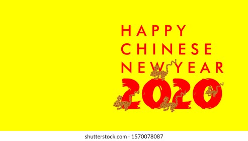 Chinese new year 2020 year of the rat template banner vector illustration in eps10