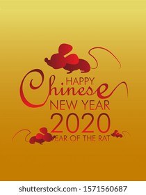 Chinese new year 2020 year of the rat template banner vector illustration in eps10