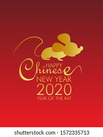 Chinese new year 2020 year of the rat template banner vector illustration in eps10