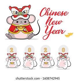 Chinese new year 2020 Year of the Rat  cartoon vector