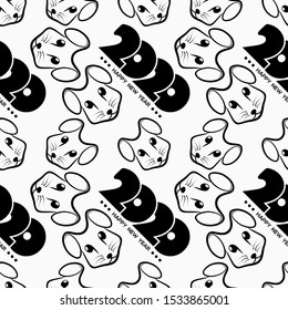 Chinese new year 2020 seamless pattern. Vector illustration