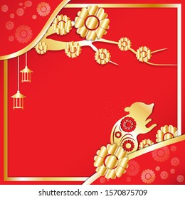 The Chinese new year 2020 vector image for holiday content.
