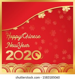 The Chinese new year 2020 vector image for holiday content.