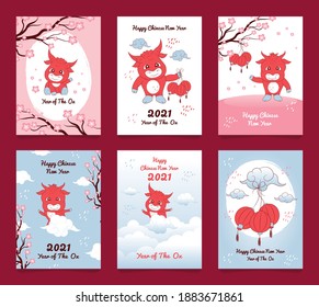 Chinese New Year 2021 Cartoon Greeting card collections
