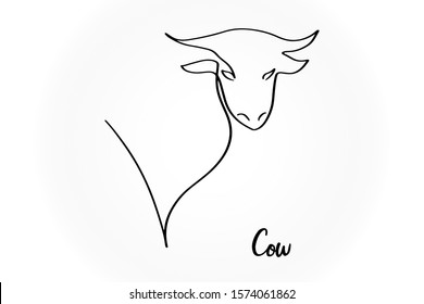 Chinese new year 2021 year of the cow, red and gold line art character, simple hand drawn asian elements with craft style on background. (Chinese translation: Happy chinese new year 2021, year of cow)