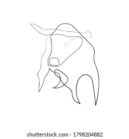 Chinese new year 2021 year of the cow, red and gold line art character, simple hand drawn asian elements with craft style on background. (Chinese translation: Happy chinese new year 2021, year of cow)