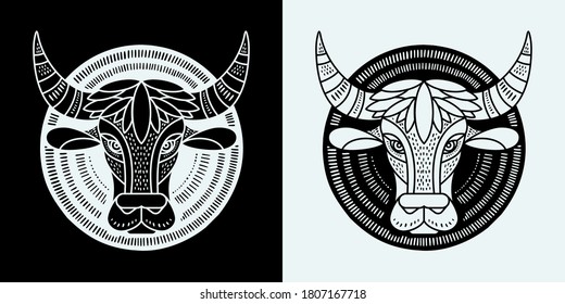 Chinese new year 2021 year of the cow. Vector illustration
