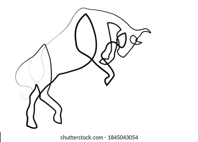 Chinese new year 2021 year of the cow, red and gold line art character, simple hand drawn asian elements with craft style on background. (Chinese translation: Happy chinese new year 2021, year of cow)