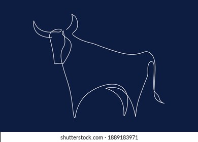 Chinese new year 2021 year of the cow, line art character, simple hand drawn asian elements with craft style on background. 